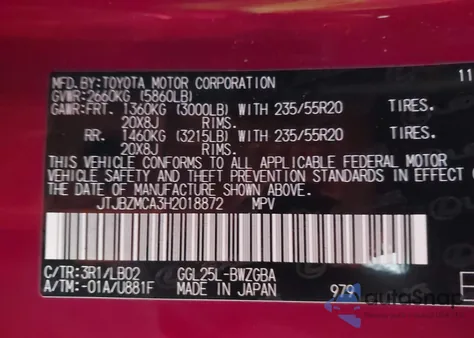 2017 Lexus Rx 350 z USA, uszkodzony, nr VIN JTJBZMCA3H2018872